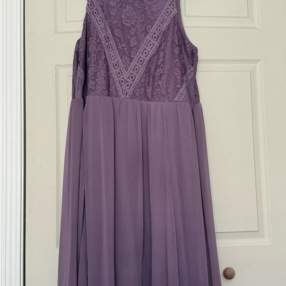 Maurices Purple Lace Midi Dress